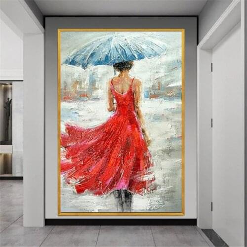 Sexy Model Girl Picture 100% Hand Painted Woman Portrait Oil Painting Canvas Art Unframed Wall Decoration Artwork For Bedroom