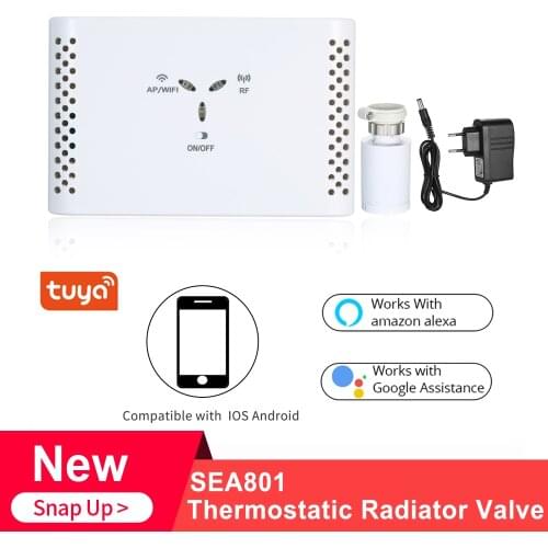 SEA801-APP Programmable Thermostat Temperature Controller Receiver and TRV Thermostatic Radiator Valve for Heating Gas Boiler