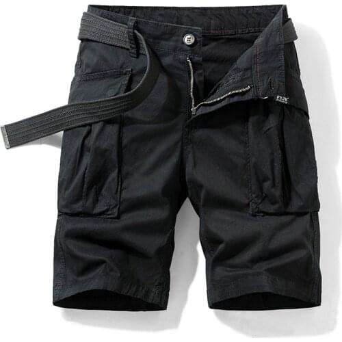 2021 Summer New Jogger Shorts Mens Casual Khaki Mens Shorts Clothing Cotton Loose Multi-pocket Beach Cargo Shorts Men