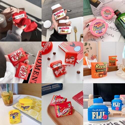 3D Cute Maltesers party bucket chocolate Earphone silicone case for Apple airpods 1/2 Wireless Headset cover for airpods pro 3