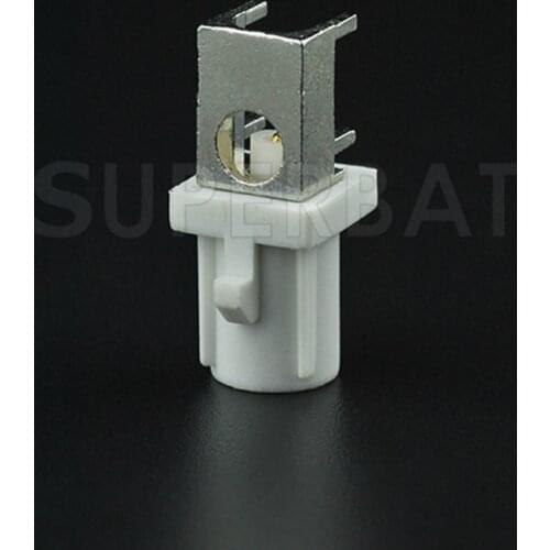 Superbat 10pcs Fakra White Plug End Launch PCB Mount Right Angle Radio Connector Angled pin