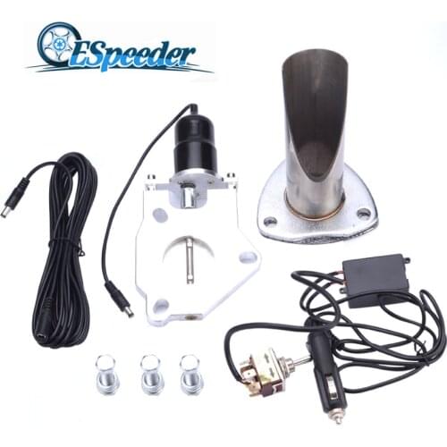 ESPEEDER 2.5 Inch Electric Stainless Exhaust Cutout With Manually Control With Be Cut Pipe Exhaust Cut Out Kit