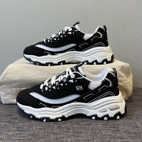 Womens Chunky Sneakers Thick Bottom Platform Vulcanize Shoes Fashion Breathable Casual Running Shoe for Woman Female 2021