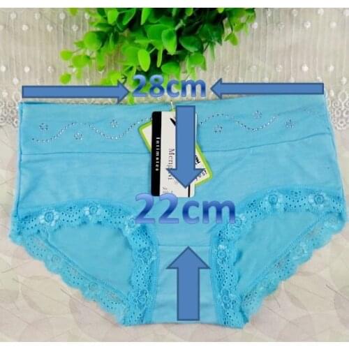 Women' s diamond decoration briefs soft panties underwear lingerie 95%bamboo fiber L 5pcs/lot