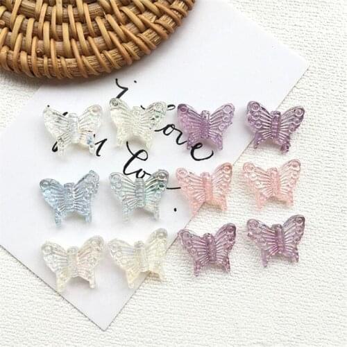10PCS Color Butterfly Acrylic Necklace Pendant Beads For Jewelry Making Handmade DIY Neck Earring Jewelry Tools Accessory