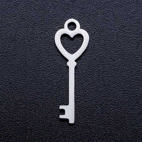 10pcs/lot 6x19.5 Key DIY Jewelry Charms Wholesale 100% Stainless Steel Finding Charm Supplies Factory Direct Accept OEM Orders