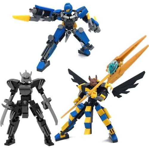 100Pcs Robot Building Blocks Kids Toys Armor Anime Figure Model 12cm Mecha Soldier Action Figure Assembling Block Dolls Toys