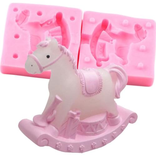 3D Trojan Horse Shape Soap Silicone Mold Candy Chocolate Fondant Molds Baby Party Cake Decorating Tools Resin Clay Candle Moulds