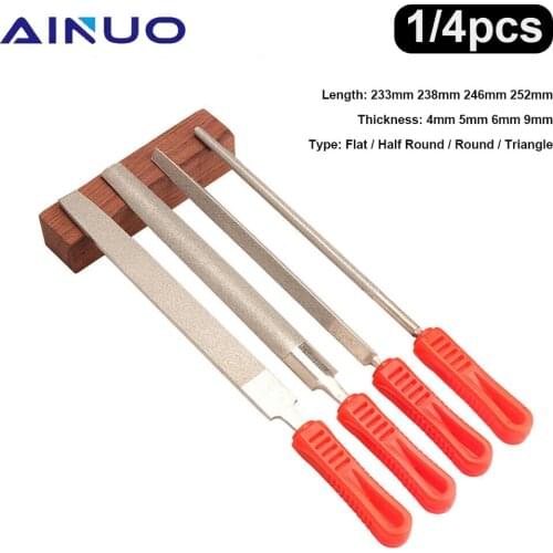 6" Diamond Coating Needle File Flat/Half Round/Triangle Files Metal Jewelry Crafts Tool Ceramic Glass Polishing Filing