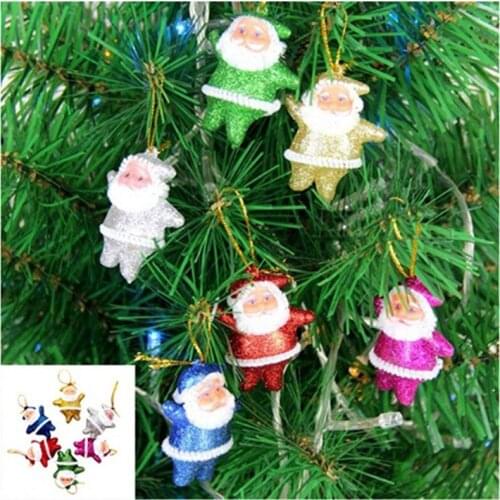 6pcs/set Colorful Christmas Elderly Santa Claus Ornaments Christmas Tree Decoration Merry Christmas