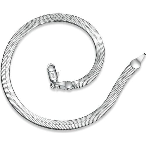 925 sterling Silver 4MM Chain Bracelet for Women Men Blade Chain Fashion Wedding Fine Jewelry Christmas Gift 8inches