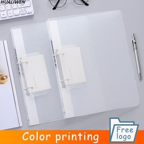 A4 PP Folder Folder Two-hole Binder Folder Frosted Transparent Student Cardboard Folder A4 Office Storage Folder Stationery