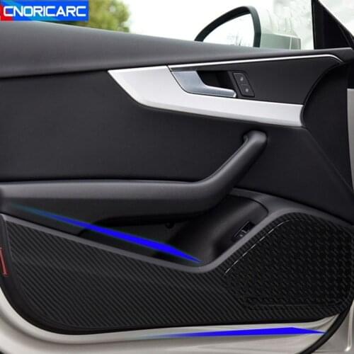 Car Styling Door Anti Kick Panel Protection Decals Trim For Audi A3 Q3 Q5 Q7 Auto Interior Accessories Stickers