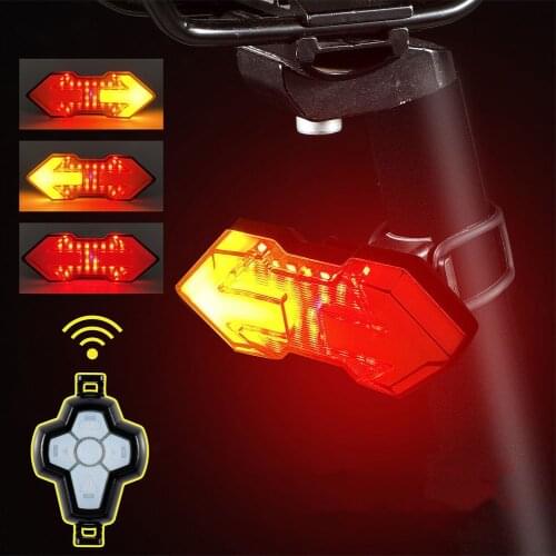 Wireless Remote Turn Signal Bicycle Light Smart LED Bike Taillight MTB Direction Indicator USB Rechargeable Cycling Rear Lamp