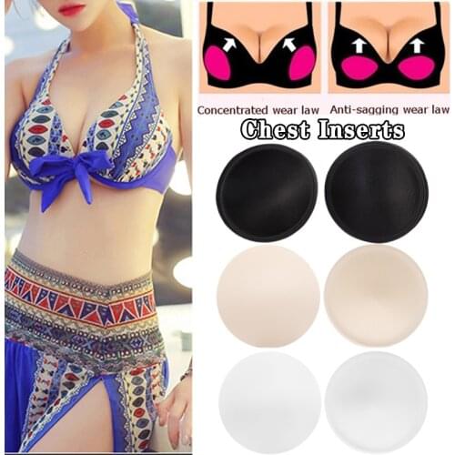 1/2/3/4Pair Women Intimates Accessories Sponge Swimsuit Breast Push Up Bra Padding Chest Enhancers Bra Foam Insert Chest Cup
