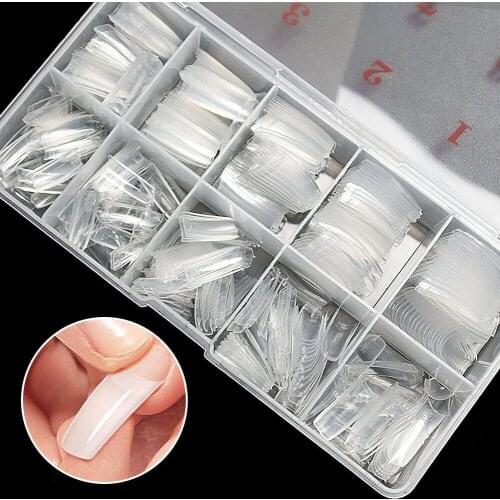 500pcs Artificial Nails French Fake Nail Sheets Nail Art Semi-Paste Fake Nails Sheets Transparent Nail Sheets