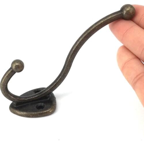 5PCS116mmx75mm Vintage Clothing Hooks Retro Bronze Clothes Wall Door Hanger Large Hooks
