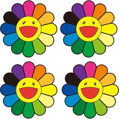 Cartoon Sun- Flower Waterproof PVC Cute Car Stickers Toys Laptop Bike Motorcycle Accessories KK Vinyl Decals JDM Bike Meterial