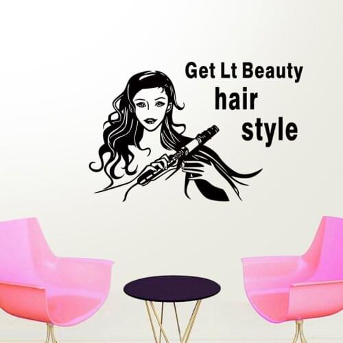 Hair Salon Wall Decal Beauty Salon Sticker Barber Shop Scissor Vinyl Window Decals Decor Mural Hairdresser Glass Sticker