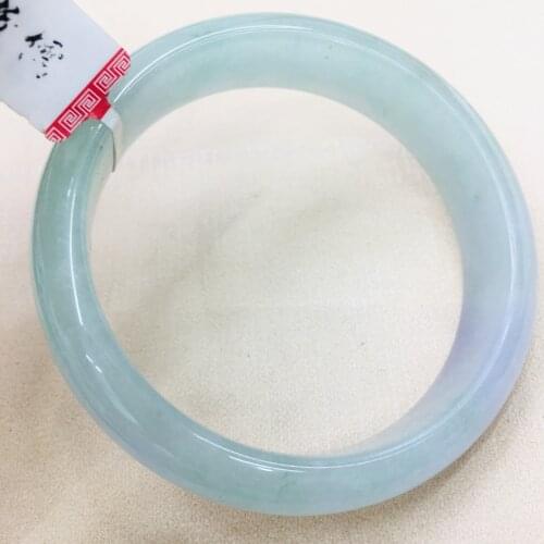 Natural Burmese Emerald Elegant 52-62m Light Green Bicolor Bracelet Fine Jade Bracelet Send A Country Certificate