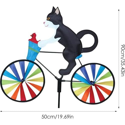 NEW Puppy Animal On Bike DIY Windmill Animal Bicycle Wind Spinner Whirligig for Lawn Garden Decoration Gadgets Outdoor Kids Toys