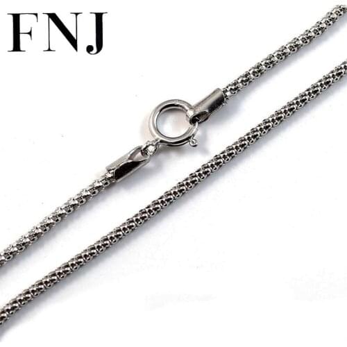 FNJ 3MM Corn Chain Necklace for Women Men 100% Real 925 Silver Accessorice S925 Thai Solid Silver Jewelry Making Necklaces Long