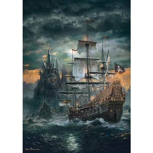 The Pirates Ship scenery Counted Cross Stitch Kits Needlework Embroidery Crafts 14ct Unprinted DIY Arts Handmade Home Decor