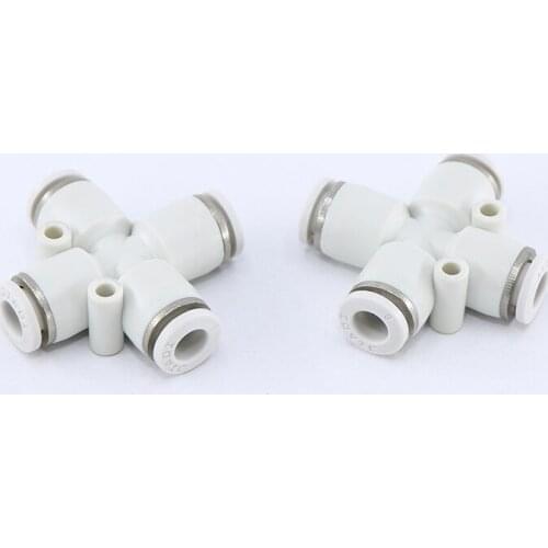 1pcs Pneumatic accessories quick connector PU air pipe connector cross four-way connector PZA4 6 8 10 12 quick insertion