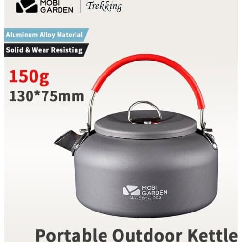 Mobi Garden Picnic Ultralight Kettle Short Spout Mouth Design 150g Aluminum Alloy Portable Pot Kettle Outdoor Camping Cooking