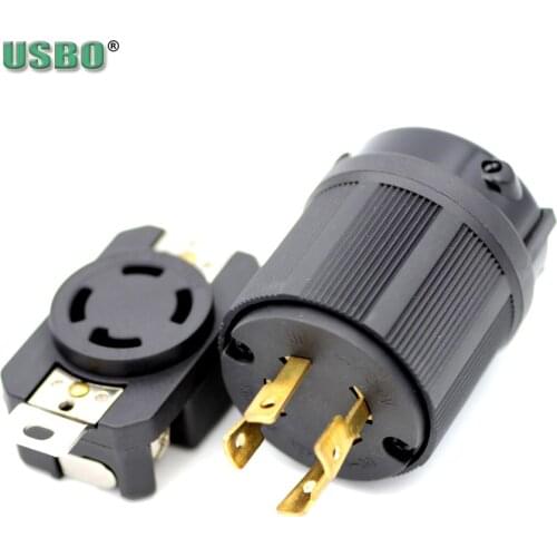 New Assembled UL NEMA L14-30P L14-30R US 30A wired industrial Power Connector Tripolar Twist Locking Electrical Plug Receptacle