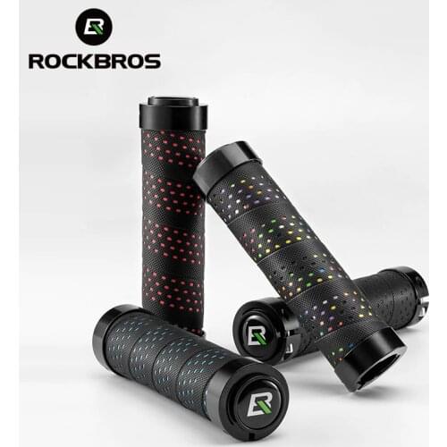 ROCKBROS Bicycle Grips MTB Handlebar Tape Cover Grips Aluminum Alloy Bilaterial Ring Lock Bike Accessories