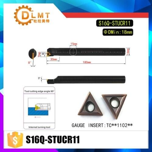 S16Q-STUCR11 95 Degrees Internal Turning Tool Holder For TPGH110304 Insert Internal Boring Bar Lathe Machine
