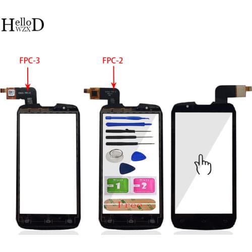 Moible Phone Touch Screen For Highscreen Boost DNS S4502 S4502M Touch Digitizer Panel Front Glass Repair Sensor Tools + Adhesive