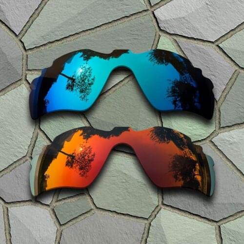 Sky Blue&Red Orange Sunglasses Polarized Replacement Lenses for Oakley Radar Path Vented