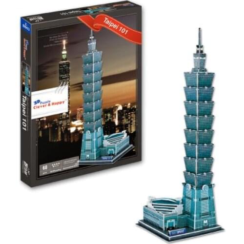 Taipei 101 China Taiwan Edifice Building 3D Paper DIY Jigsaw 3427 Puzzle Model Educational Toy Kits Children Boy Gift Toy