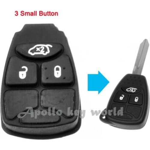 High Quality 3 Button Replacement Remote Rubber Button Pad For Chrysler Jeep Dodge (Small Button)10PCS/lot