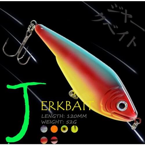 WALK FISH Jerkbait VIB Hard Baits 120MM 52G Wobbler Action Artificial Sinking Fishing Lure Jerk Baits Pike Bass Fishing Tackle