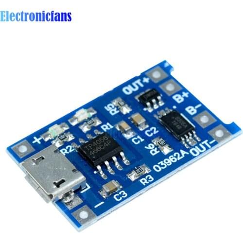 5PCS Micro USB 5V 1A 18650 TC4056A Replace TP4056 Lithium Battery Charger Module w/ LED Indicator Discharge Protection Board