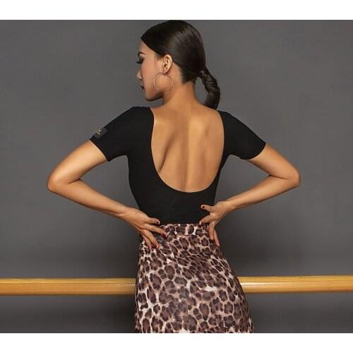 Women Latin Dance Tops Sexy Backless Black Tops Performance Dance Clothes Cha Cha Rumba Samba Latin Dance Clothes Wear SL3083
