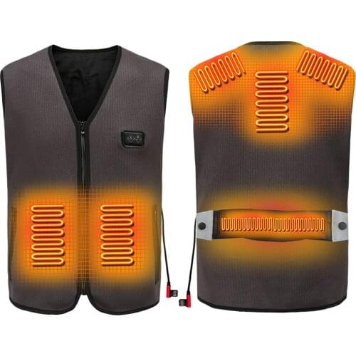 65℃ Washable Cycling Heated Vest Men Quick Heating Jacket Thermal Heated Jacket Usb Electric Heating Waistcoat With Massager