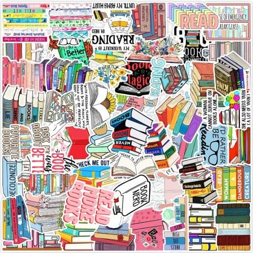 10/50PCS Book Reading Graffiti Stickers Computer Mobile Phone Tablet Computer Decorative Stickers Waterproof Wholesale