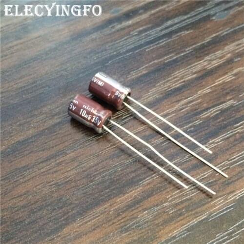 10pcs 10uF 35V NICHICON SV Series 5x7mm Long Life 35V10uF Aluminum Electrolytic Capacitor