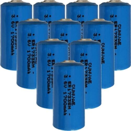 10PCS 17335 ER17335M CR123A 3.6V 1700mah Lithium Battery For Alarm systems servo motors instrumentation High magnification