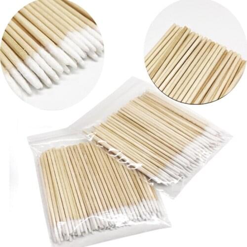 100/500pcs Small Pointed Cotton Swab Wood Sticks Double Head Adults Disposable Cotton Buds For Ear Beauty Makeup Cleaning Tools