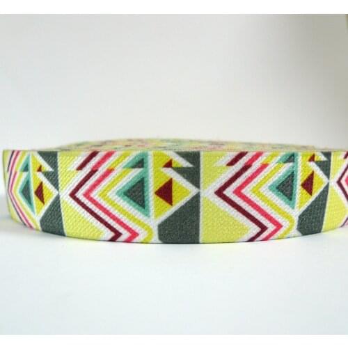 12 Meters 1" 25mm Wide Geometric Suspender Elastic Webbing Great For Suspender Making