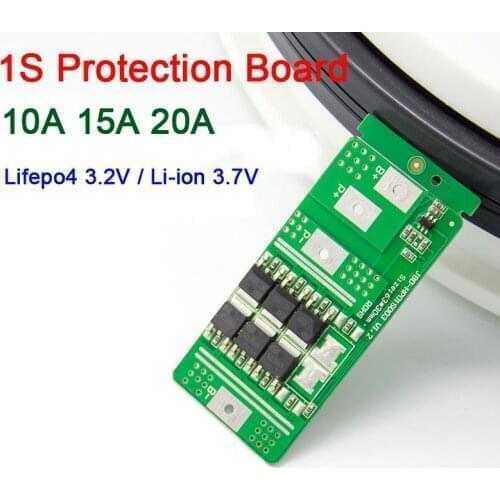 1S 10A 15A 20A BMS Lifepo4 Li-ion 3.7V 3.2V 18650 lithium battery charging protection board Single string 18650 Battery pack