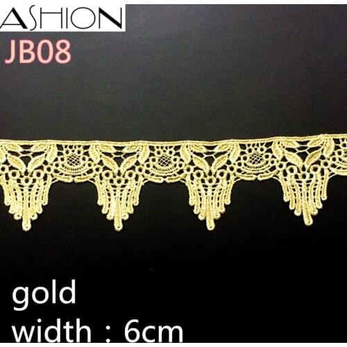 3 yards Width 60mm gold Crown gear Water soluble Embroidery Lace trim Sewing Fabric JB08