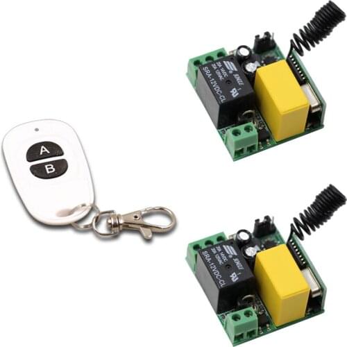 AC220V 2pcs Mini Receiver Board & AB Keys Transmitter RF Wireless Remote Control Switch Applicance Garage Door High Quality