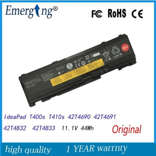 11.1V 44Wh Original New Laptop Battery for Lenovo ThinkPad T400s T410s 42T4690 42T4691 42T4832 42T4833 51J0497