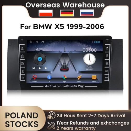 Navifly 8‘’ 1280x720 IPS screen Android system Car dvd player For BMW 5 E39 E53 X5 1995-2005 2006 No DVD 2 din EU warehouse